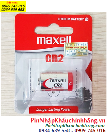 Maxell CR2 /CR15H270, Pin 3v lithium Maxell CR2 CR15H270 chính hãng (Loại vỉ 1viên)